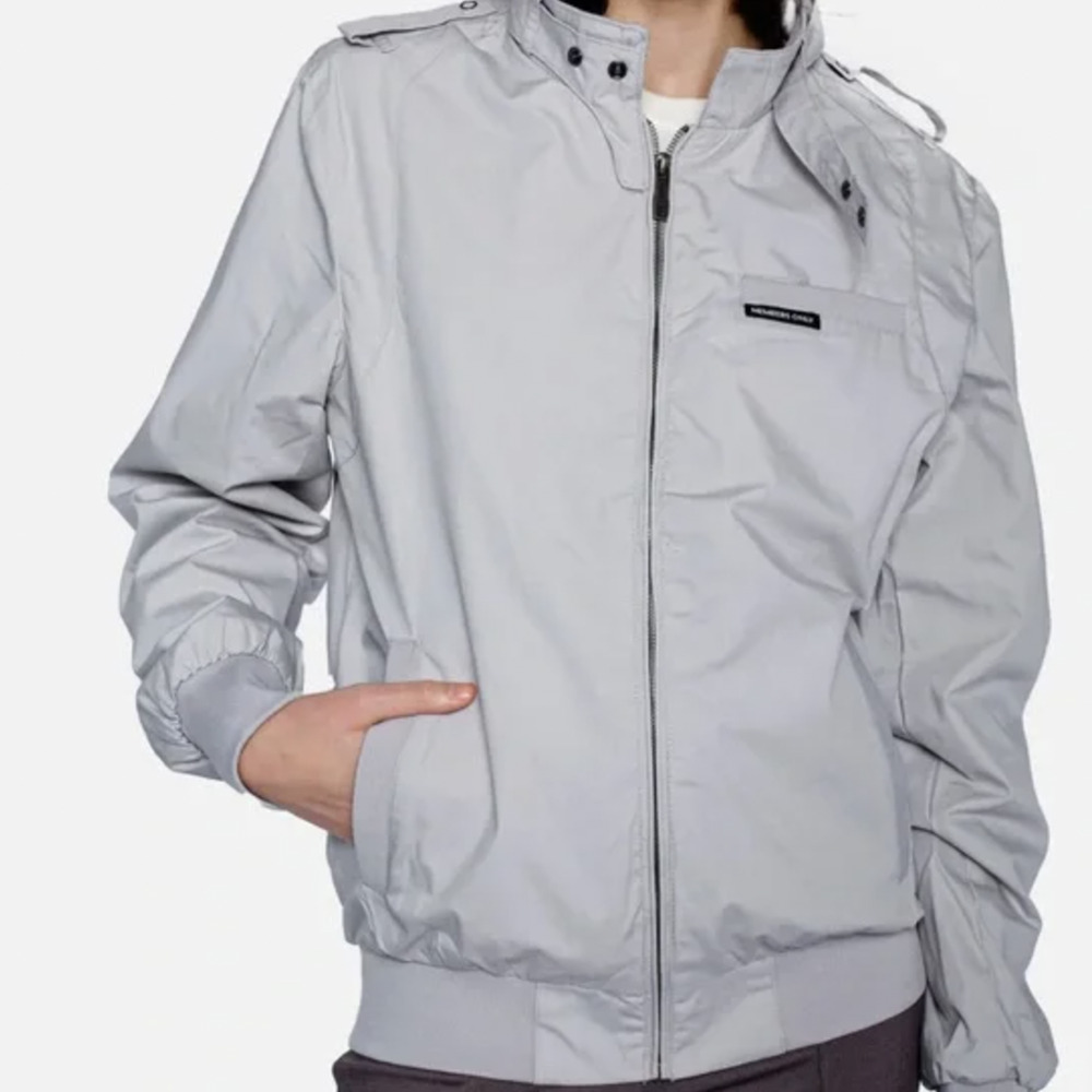 Members Only Vintage Light Gray Classic Iconic Racer Jacket